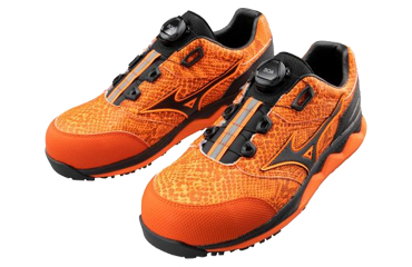 ミズノ 安全靴 F1GA210454 オールマイティHW 52L BOA(オレンジ×ブラック)